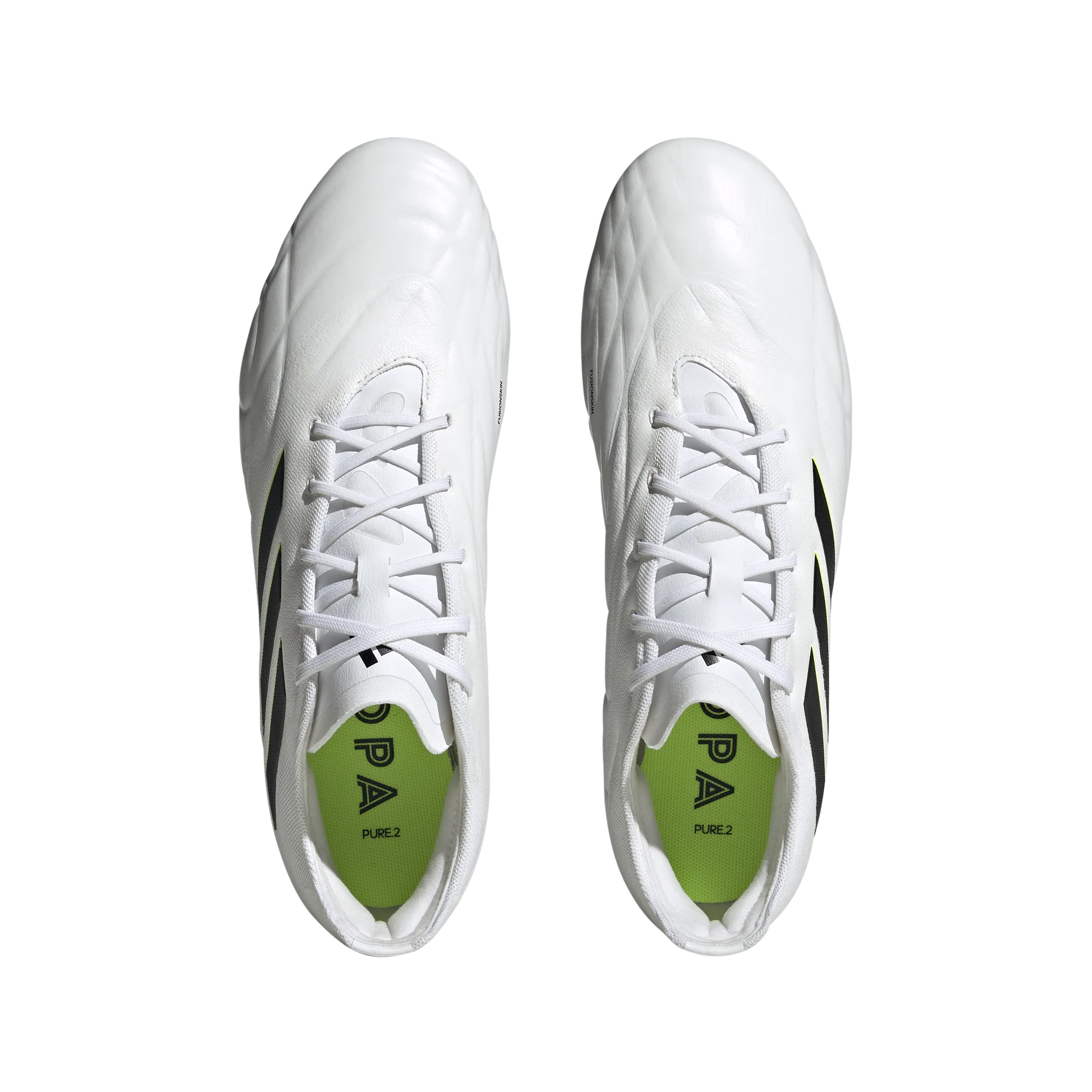 Adidas Copa Pure.2 FG Football Boots - Adult - White/Black/Lucid Lemon