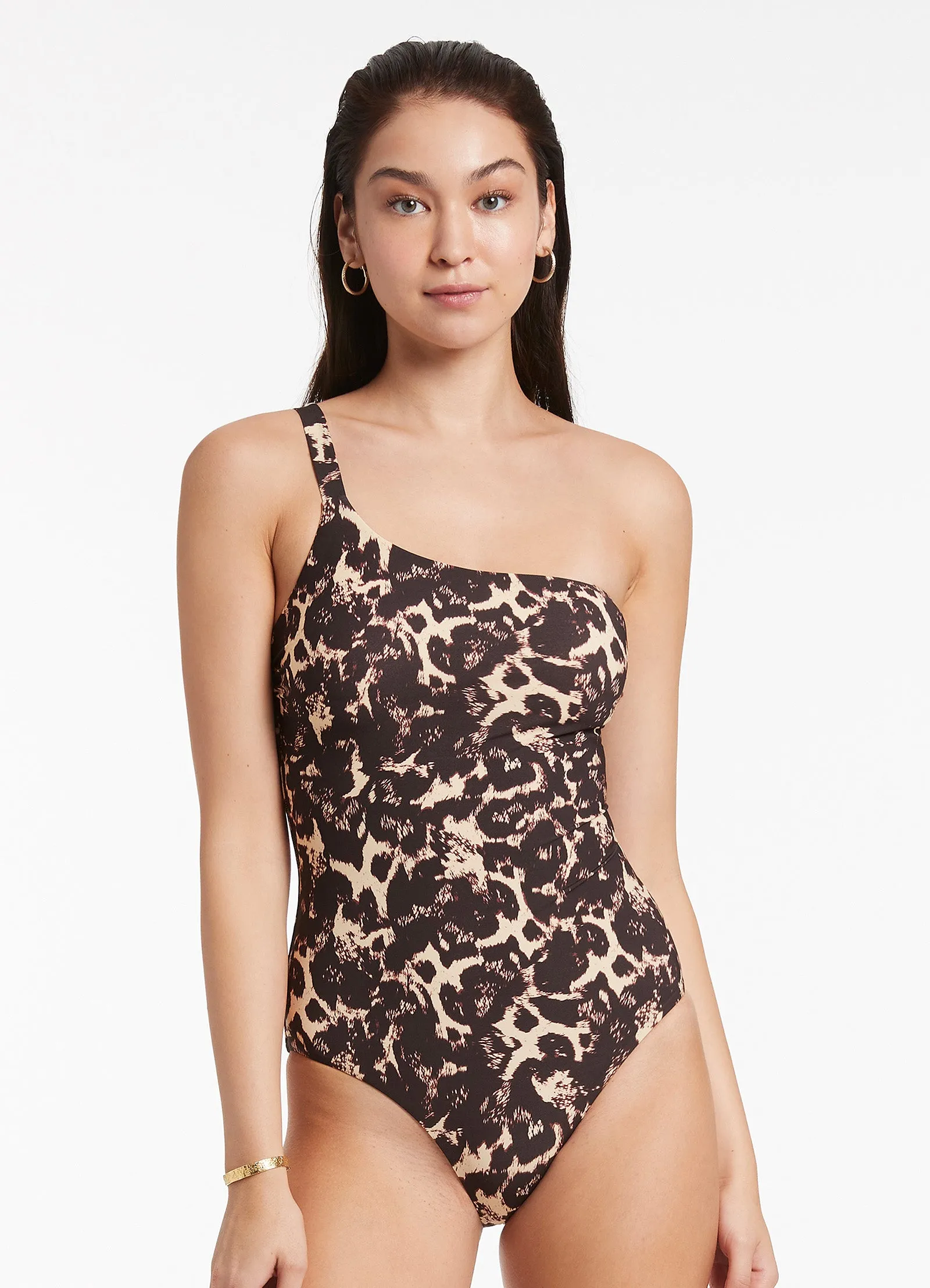 Allure One Shoulder Black One Piece