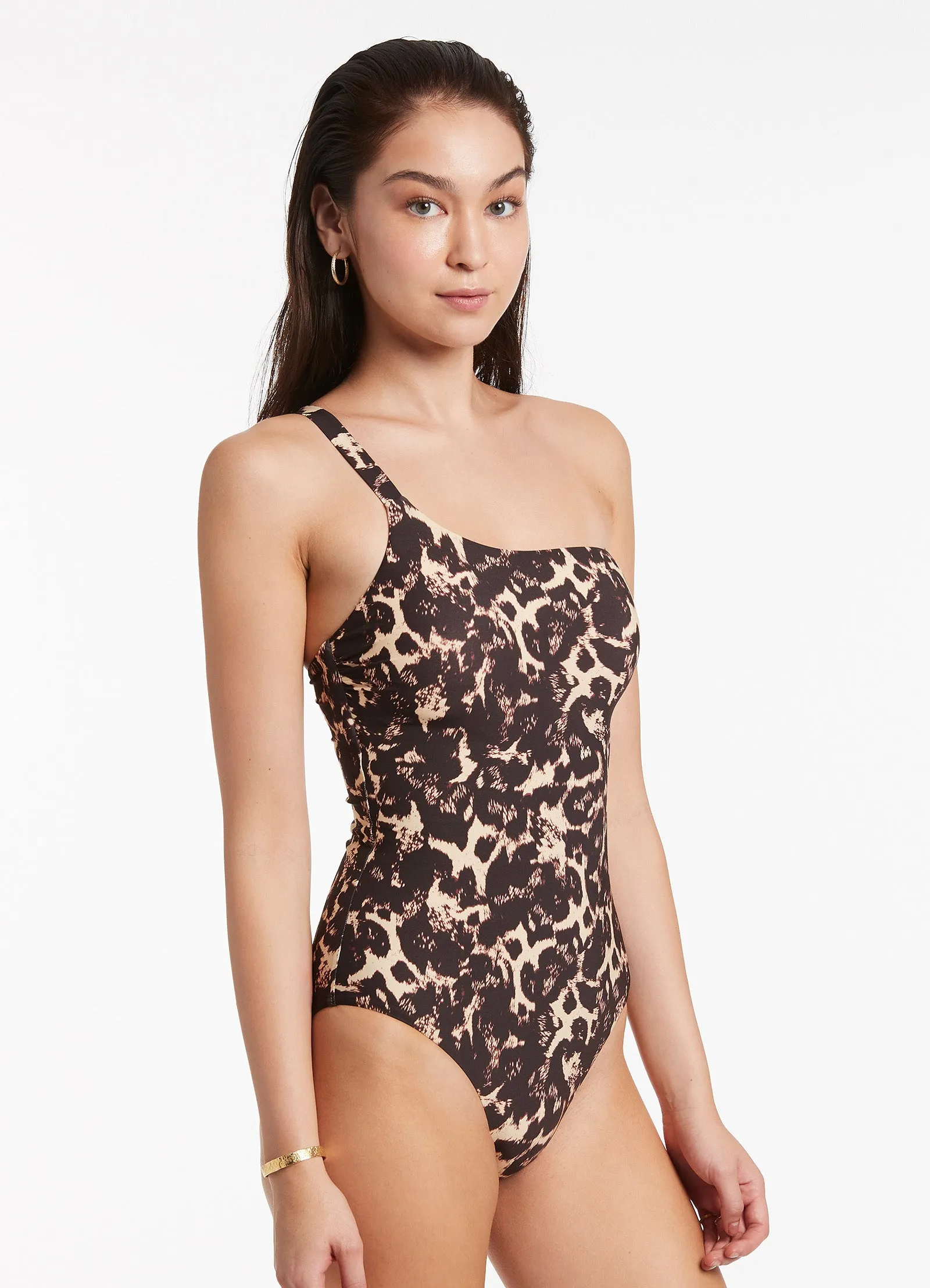 Allure One Shoulder Black One Piece