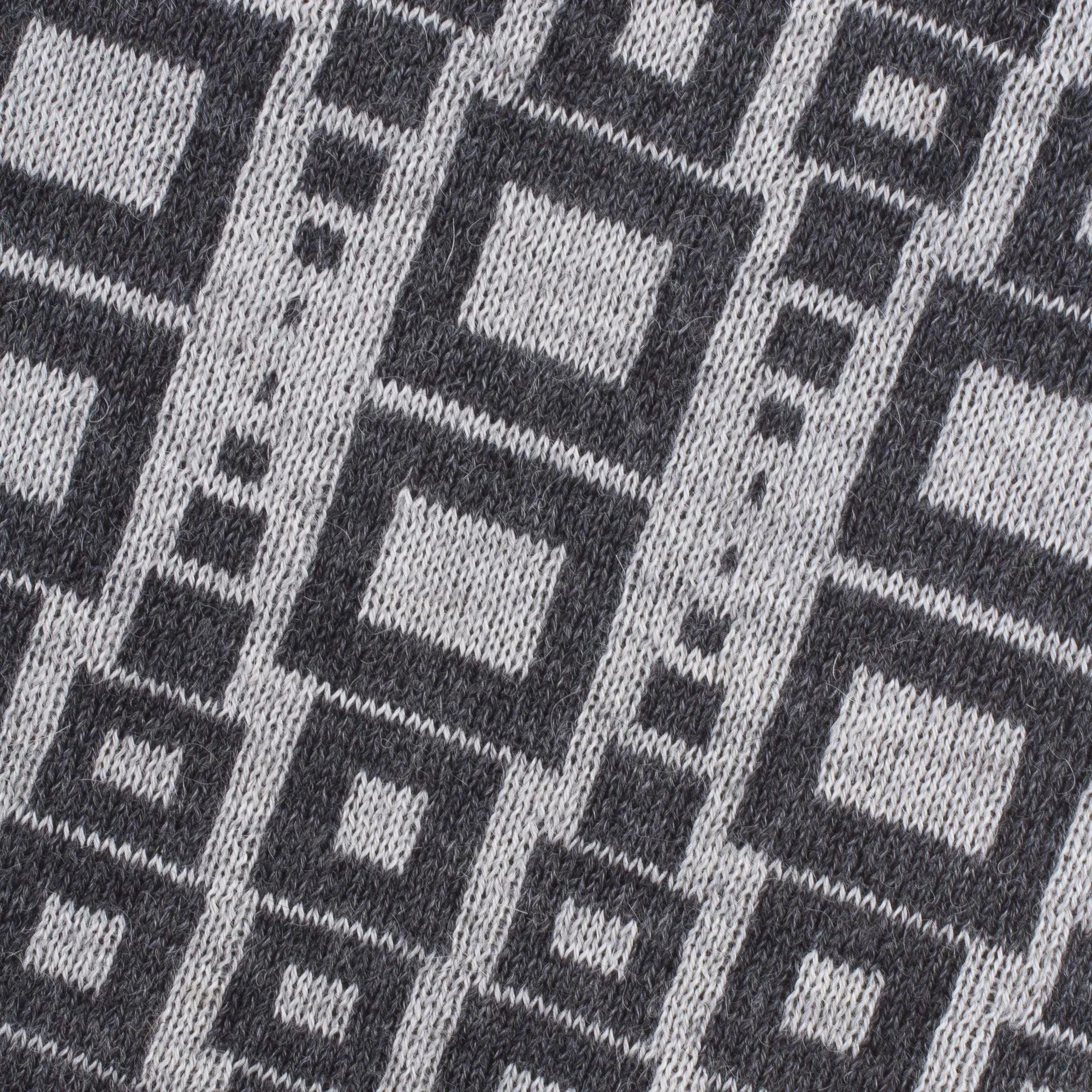 Andean Slate Alpaca Scarf in Pearl Grey and Slate from Peru