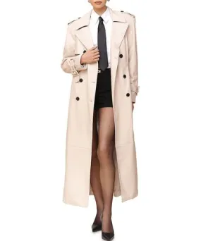 Avec Les Filles Faux Leather Trench Coat