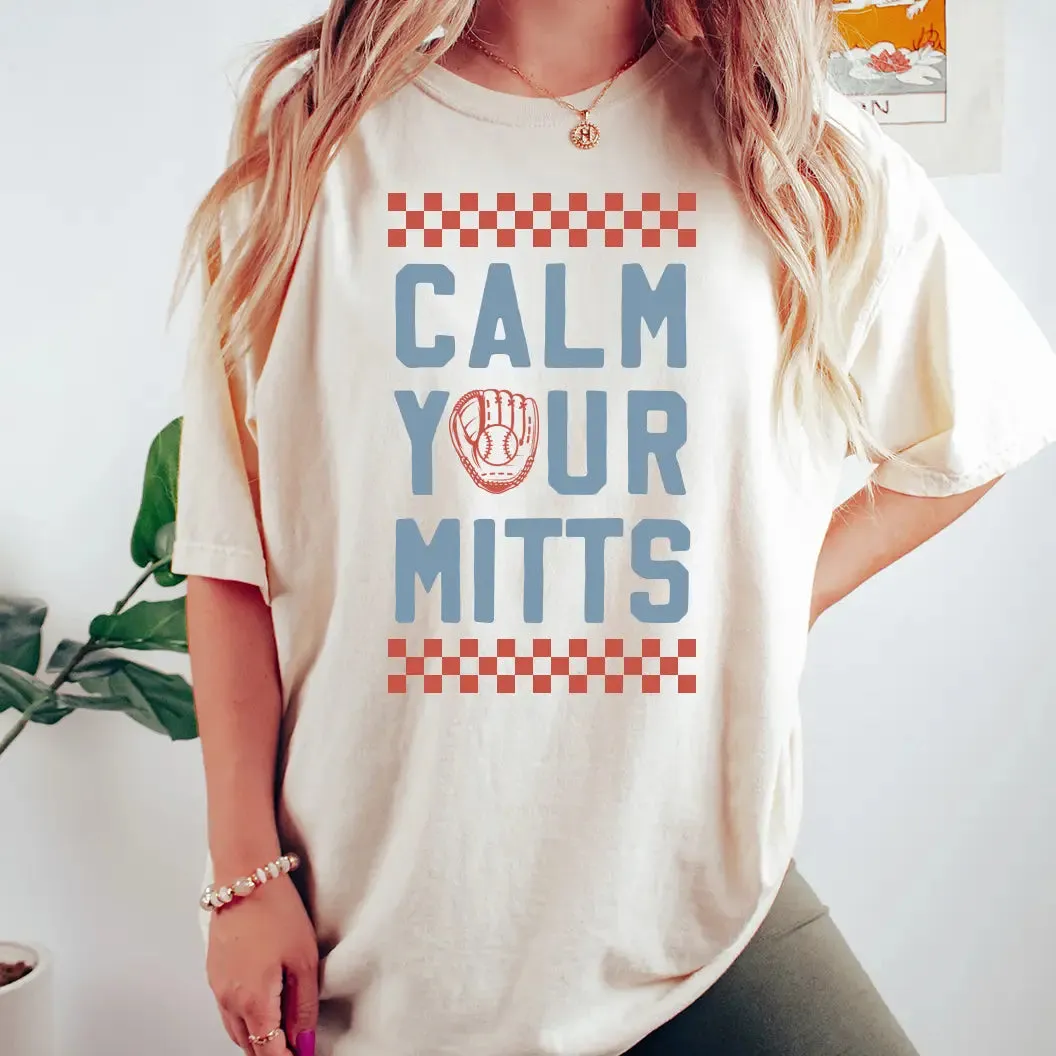 Baseball Tee for Women - Mugsby Calm Your Mitts