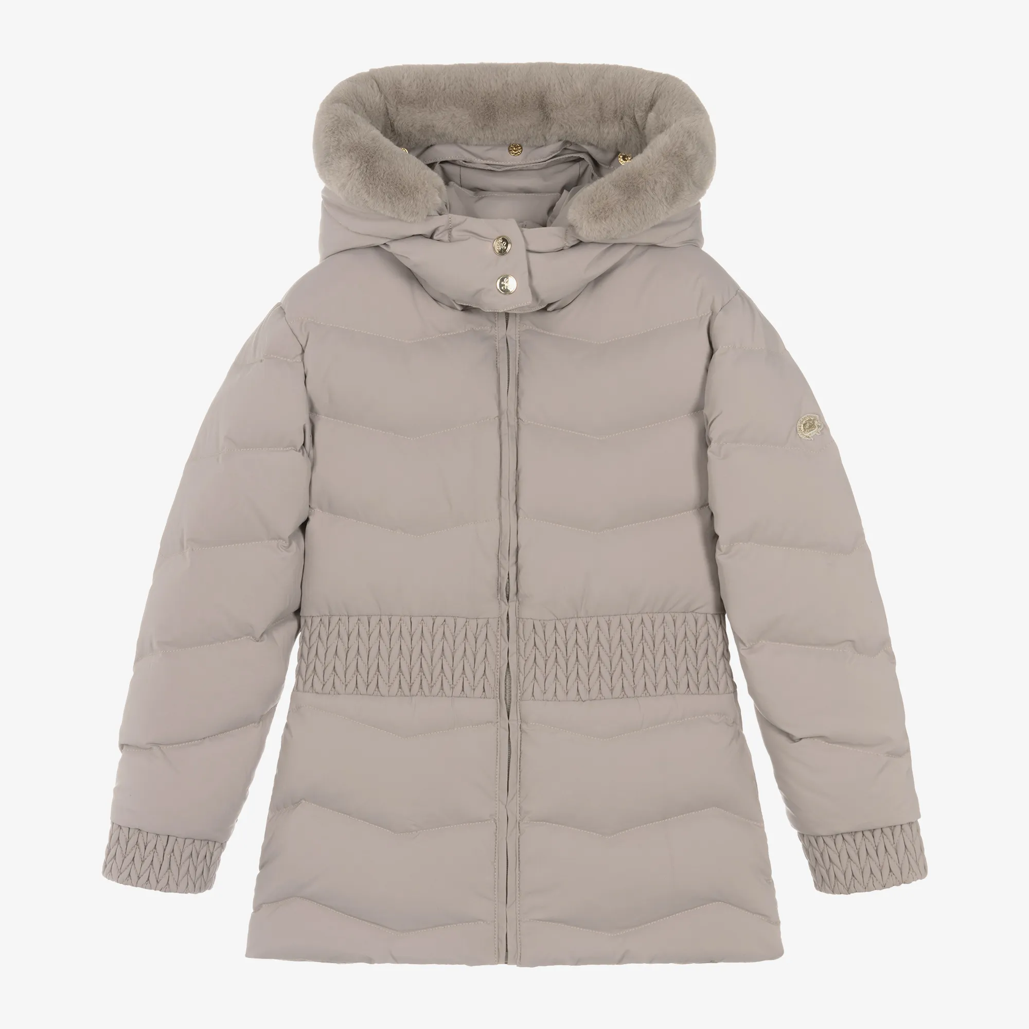 Beige Puffer Coat for Girls