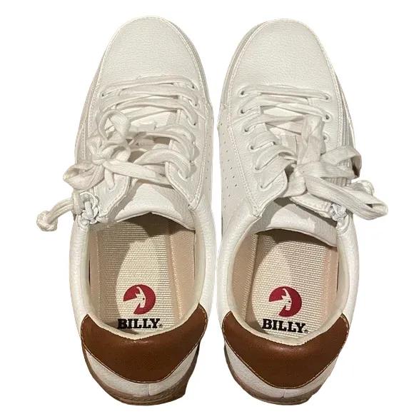 Women's Stylish White Brown Sneaker Low Bottom by Billy