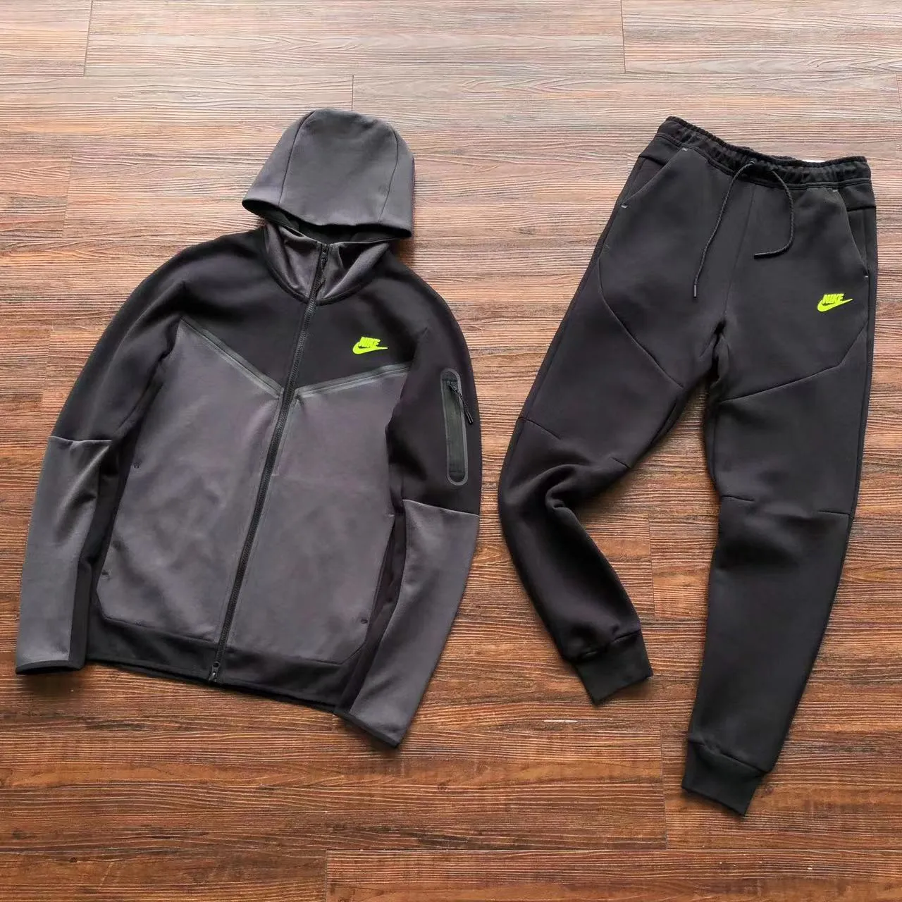 Black and Fluorescent Logo Tracksuit 2024