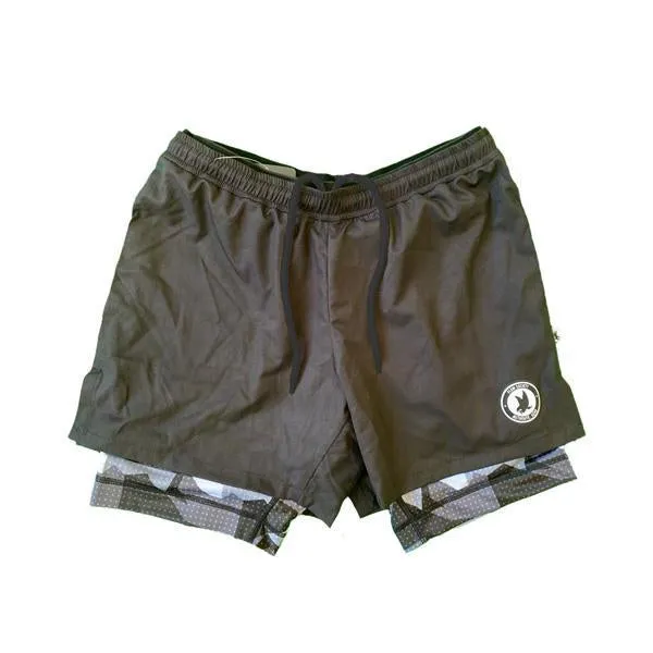 Black Eagle 7 Camo Compression Shorts - Men's 2-1 Solid