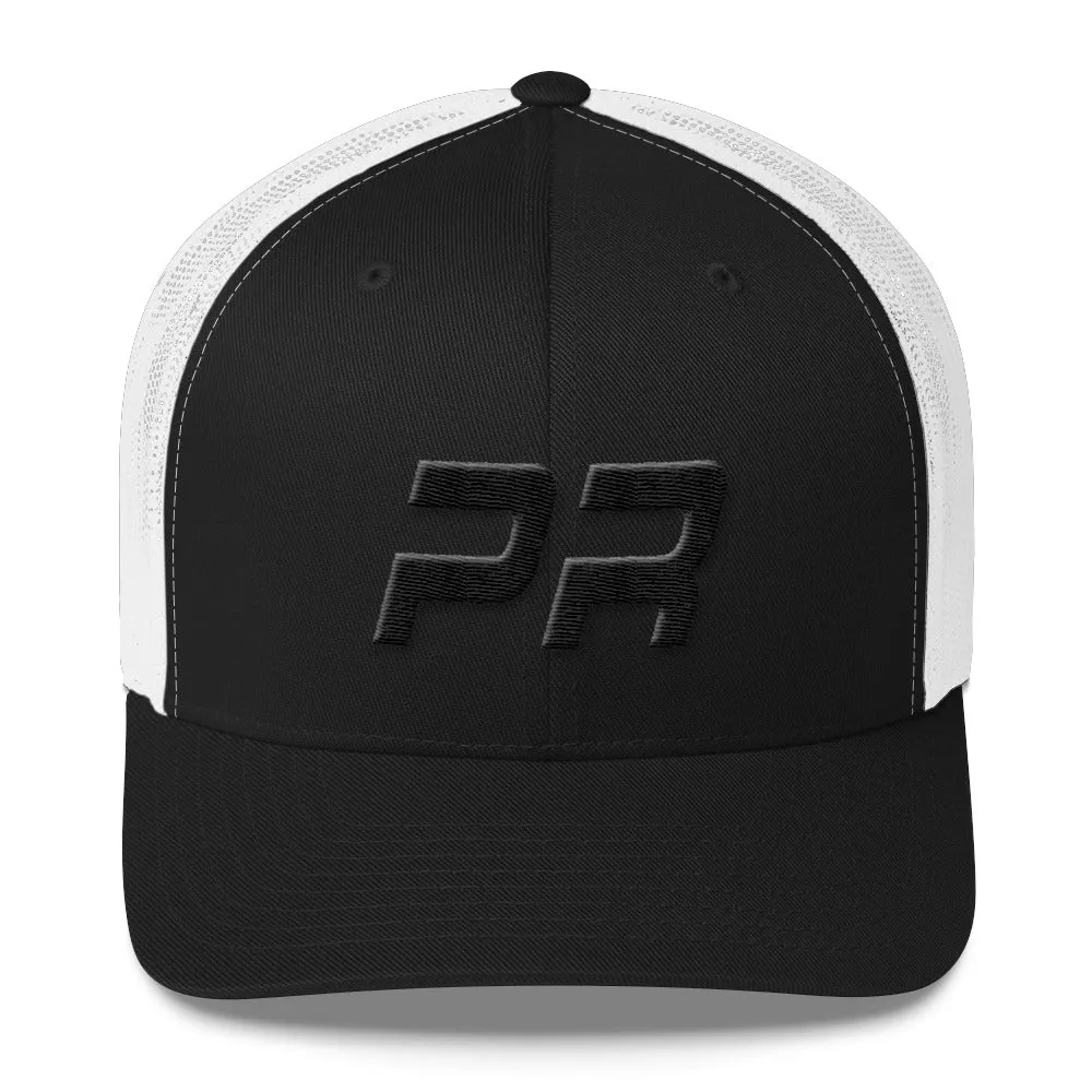 Black Embroidered Puerto Rico Trucker Cap - Many Color Options