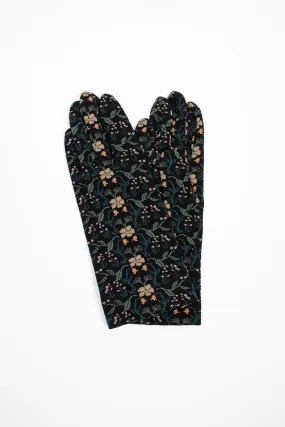 Black Floral Gloves NG1-774