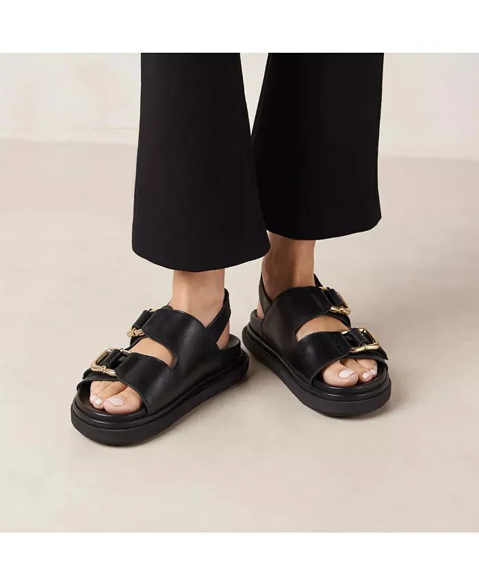 Black Leather Sandals - Harper