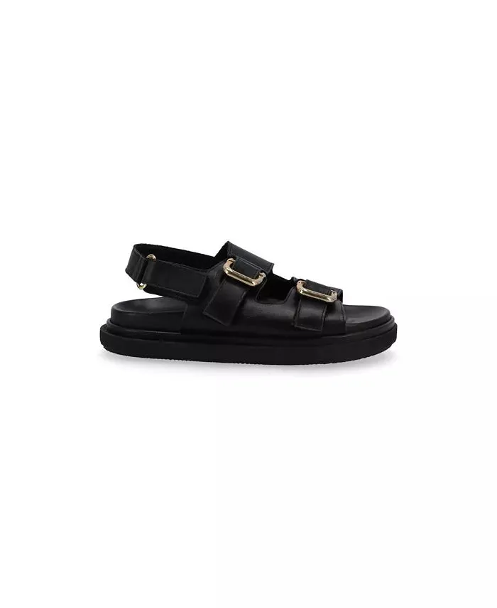 Black Leather Sandals - Harper