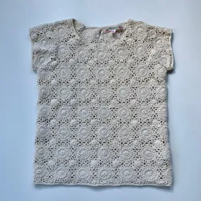 Bonpoint Cream Crochet Top Size 8 Years