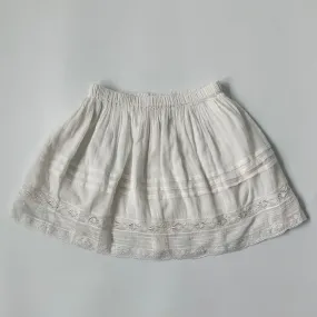 Bonpoint Lace Trim Skirt White - Size 6 Years