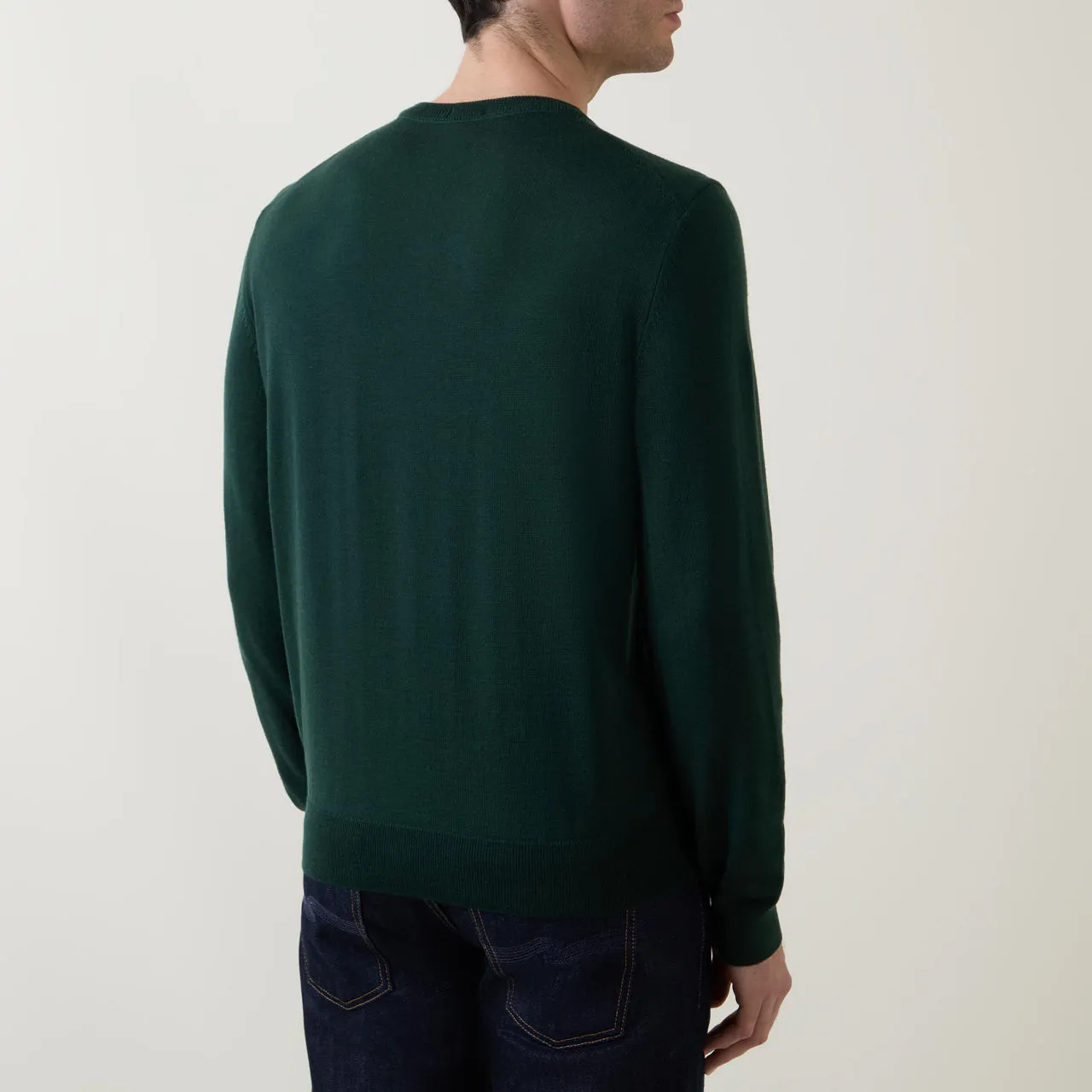 BOSS Sustainable Edit Botto Logo Embroidered Sweater Dark Green