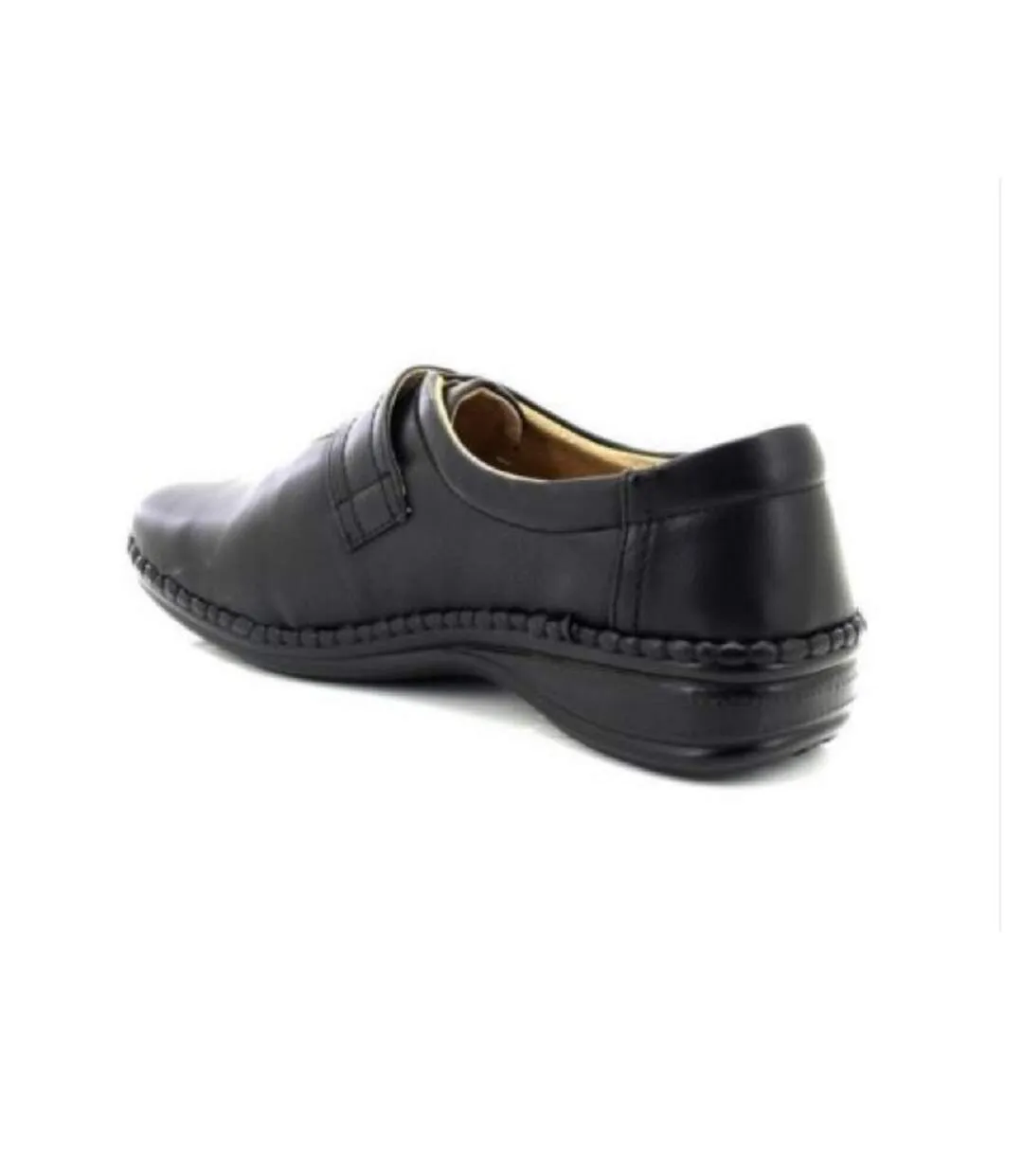 XXX Wide Black Touch Fastening Bar Shoes for Women - Boulevard