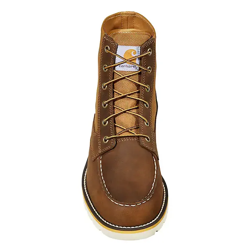 Carhartt 6 Moc Toe Wedge Boot Brown Leather Nylon 12M