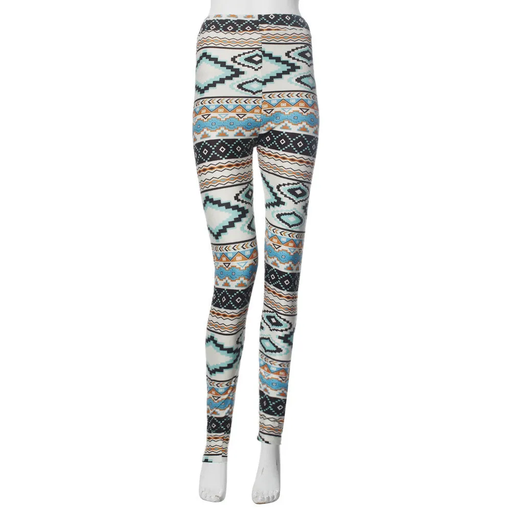 Casual Printed Women's Leggings - Thin, Soft Capri Leggings for Women