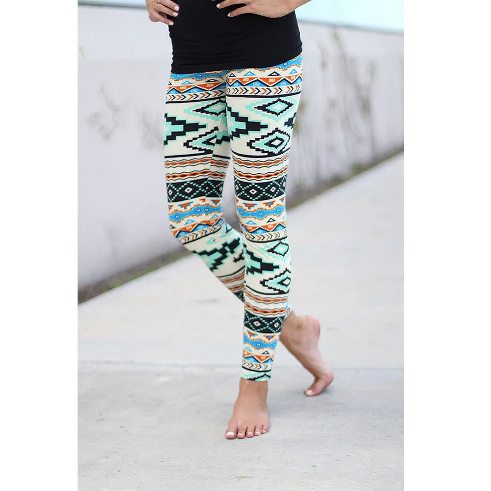 Casual Printed Women's Leggings - Thin, Soft Capri Leggings for Women