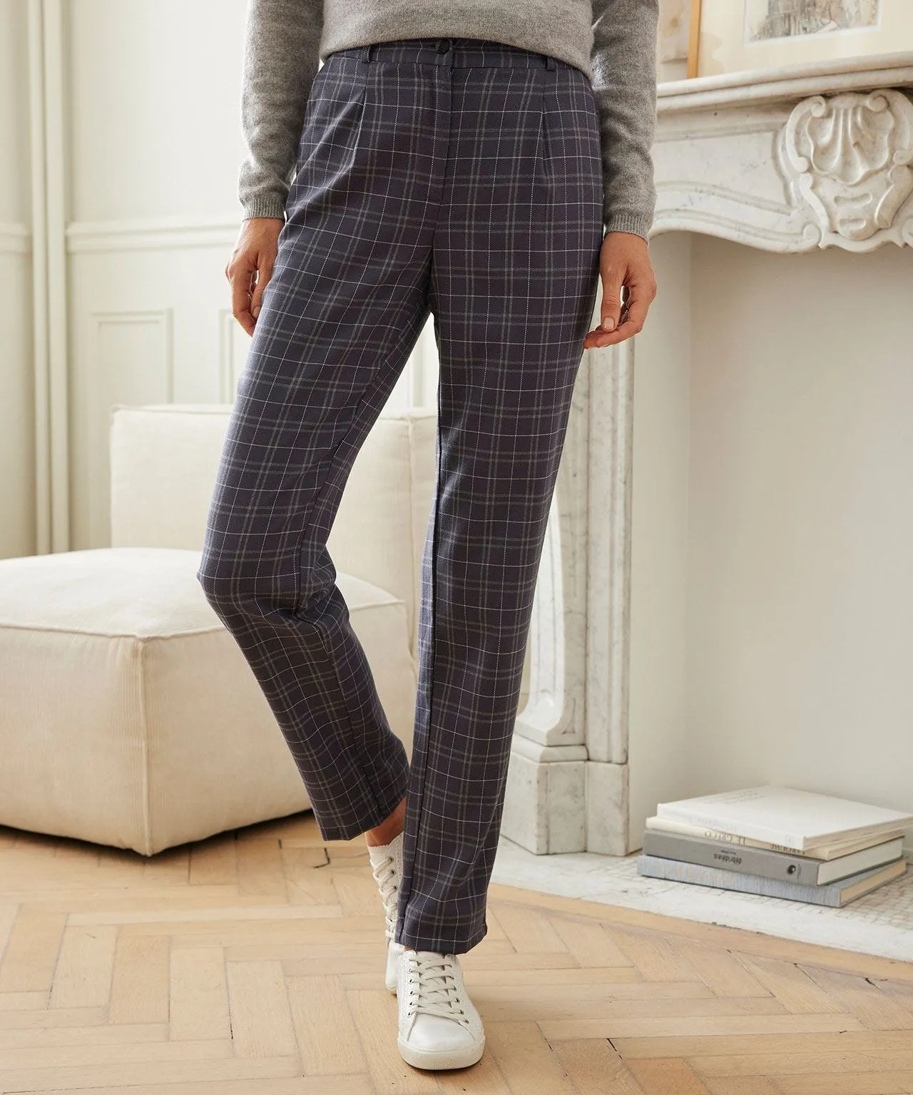 Checked Flannel Trousers