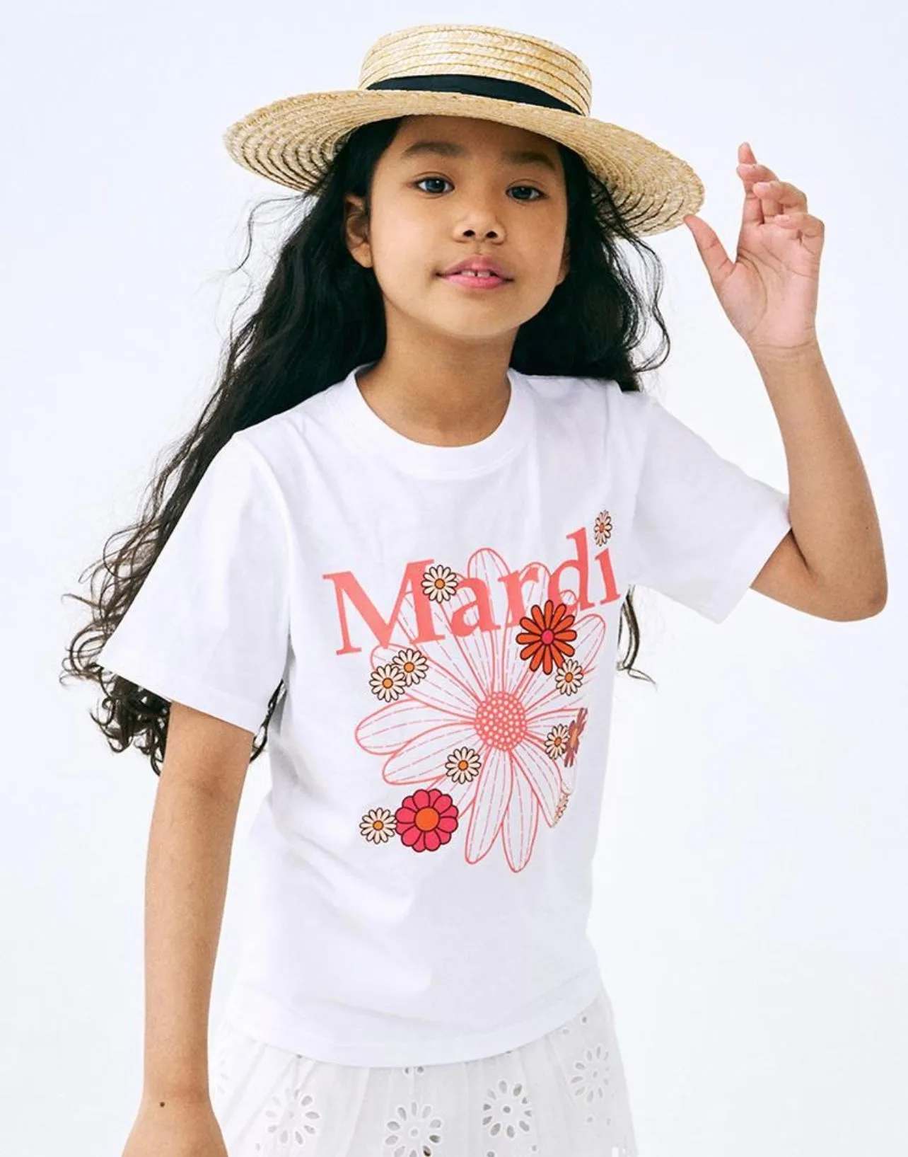 Children's T-shirt - Flowermardi Blossom White Coral