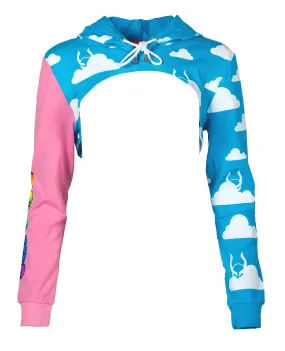 CLOUD PRINT CROP HOODIE