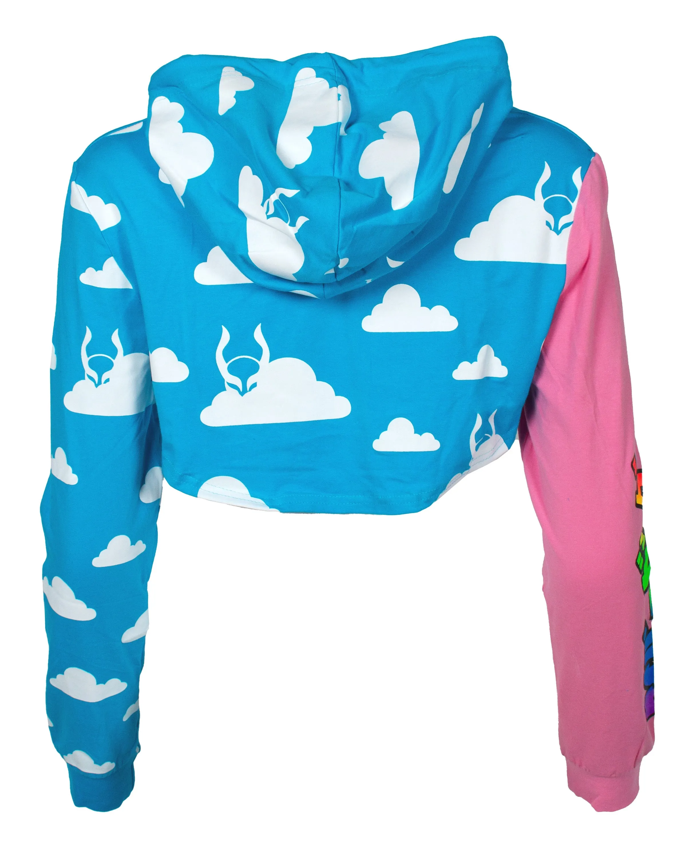 CLOUD PRINT CROP HOODIE