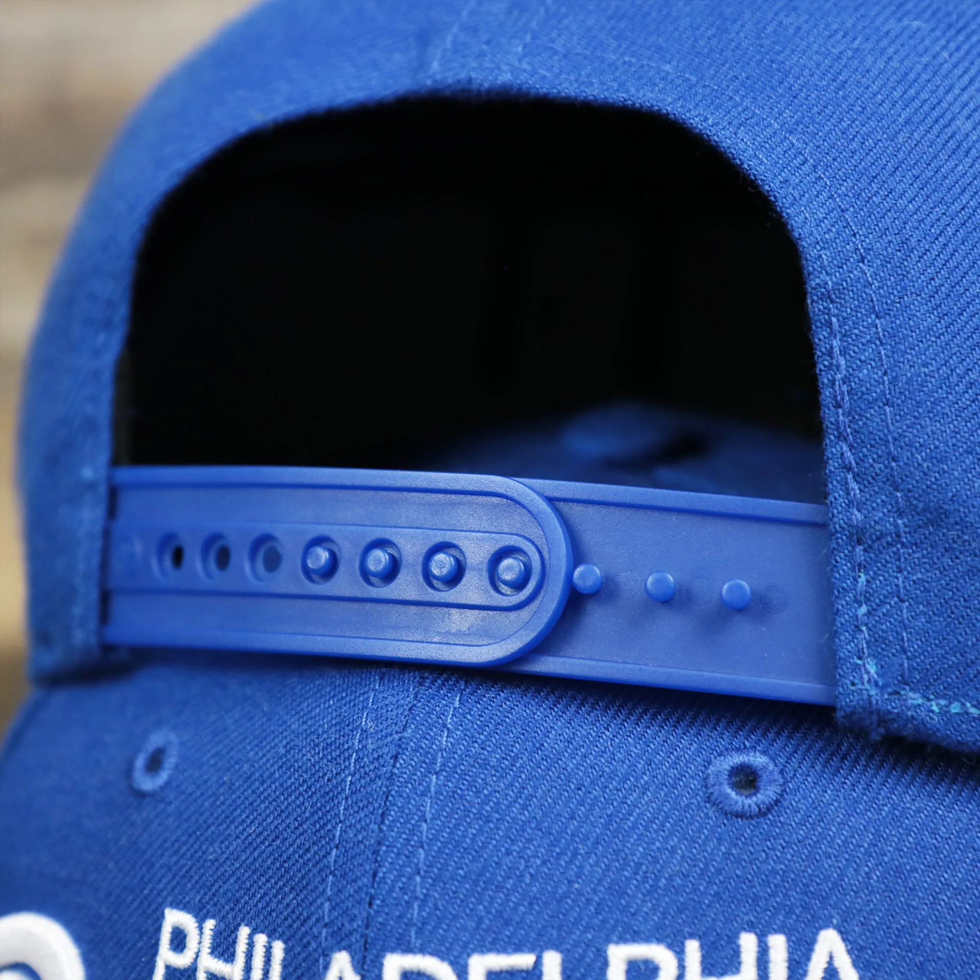 Cooperstown Philadelphia Athletics Wordmark Retro Athletics Side Patch Snapback - Royal Blue Snapback