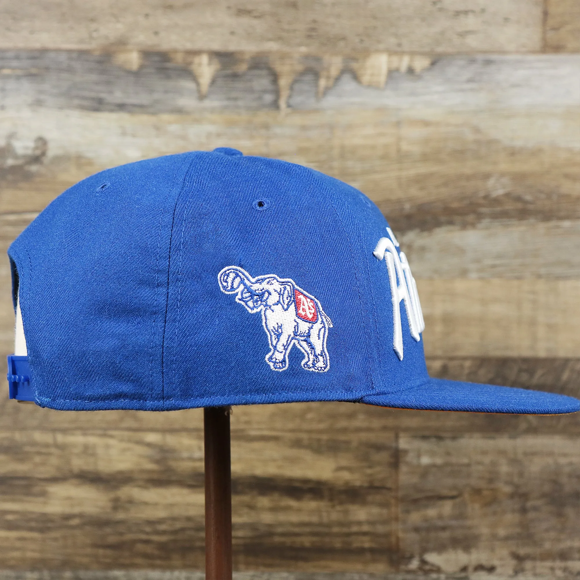 Cooperstown Philadelphia Athletics Wordmark Retro Athletics Side Patch Snapback - Royal Blue Snapback