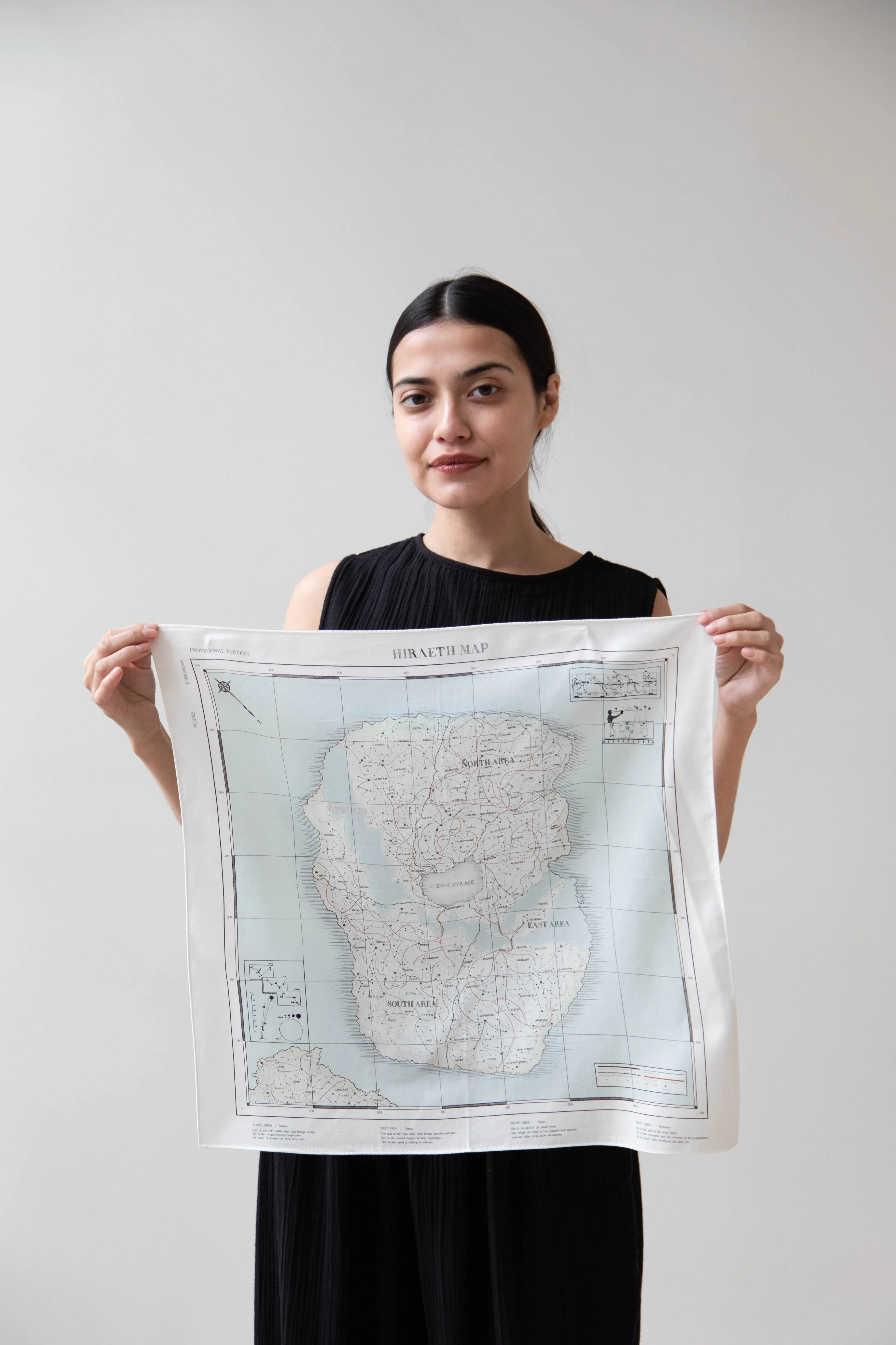 Cotton Silk Aseedonclöud Map Scarf