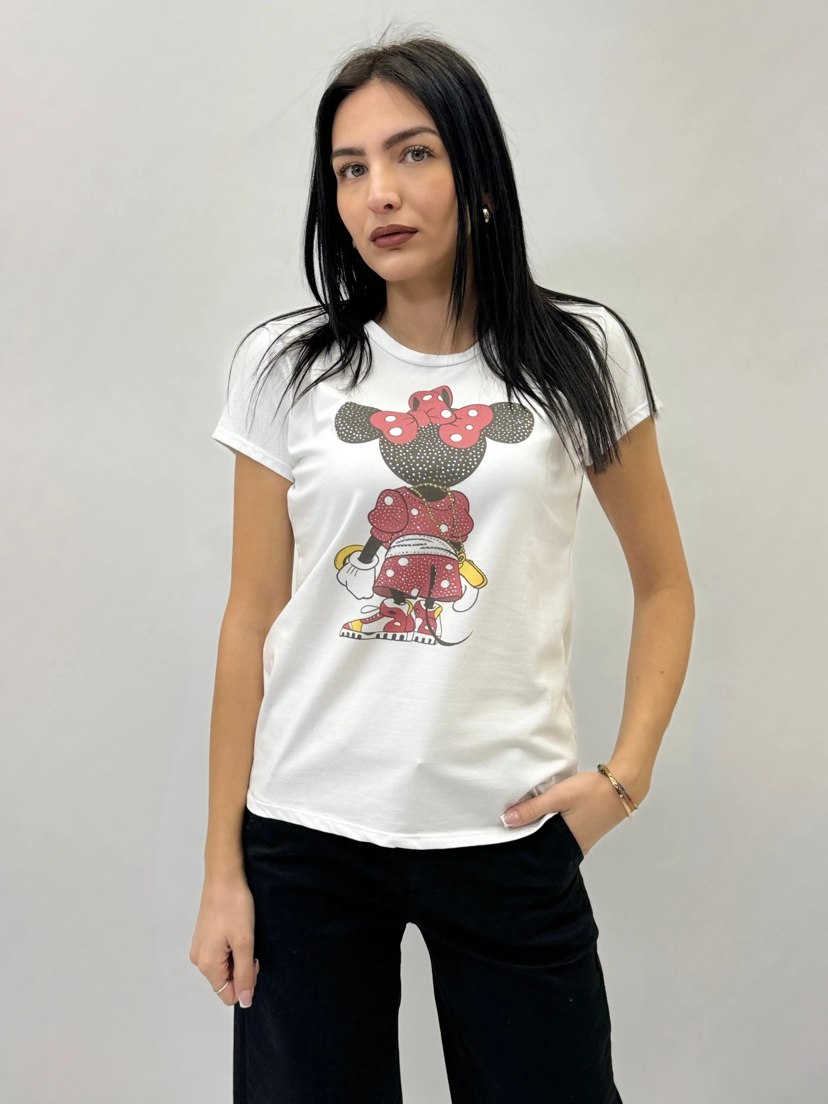 Cotton T-shirt with mouse design