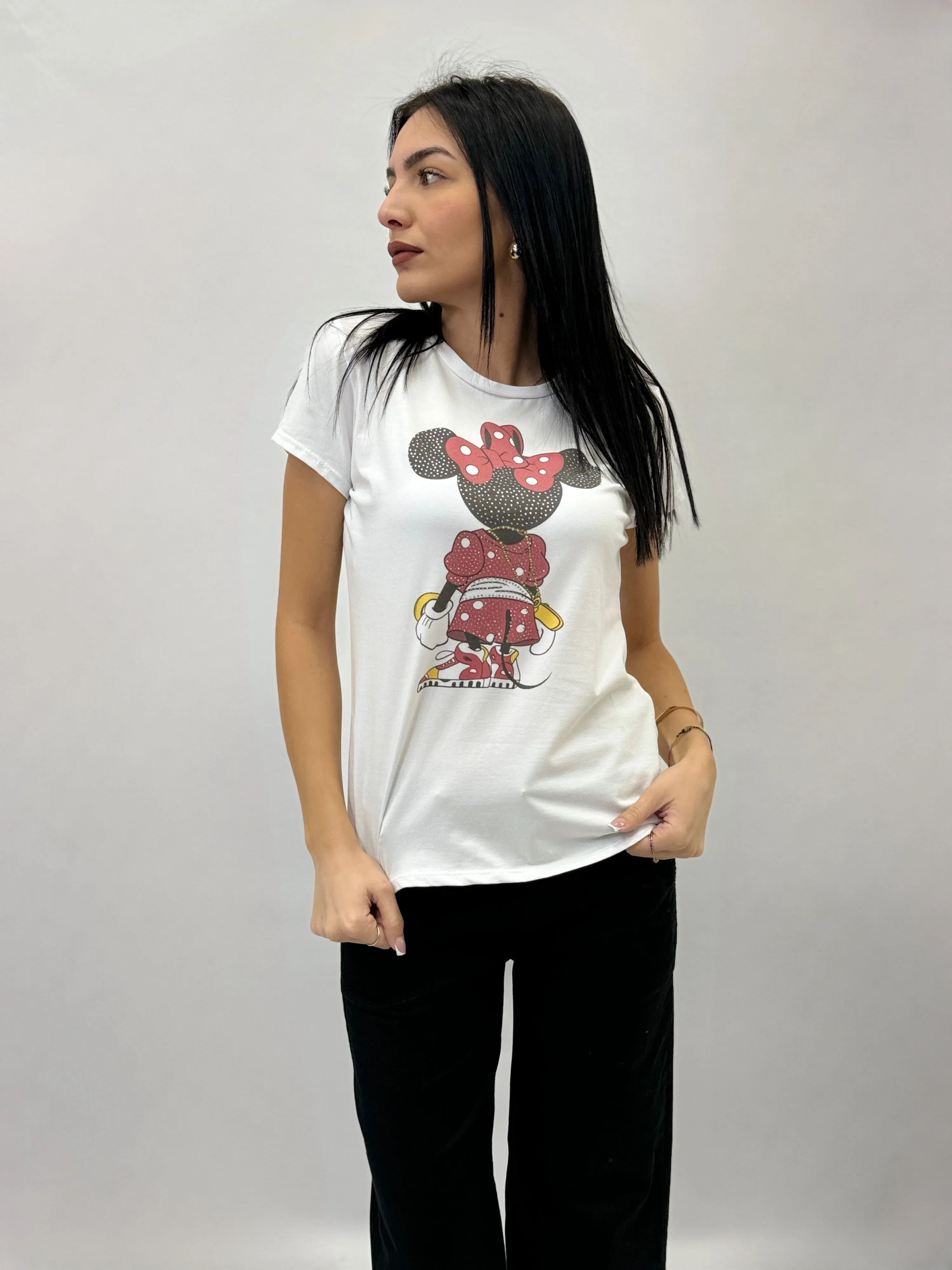 Cotton T-shirt with mouse design