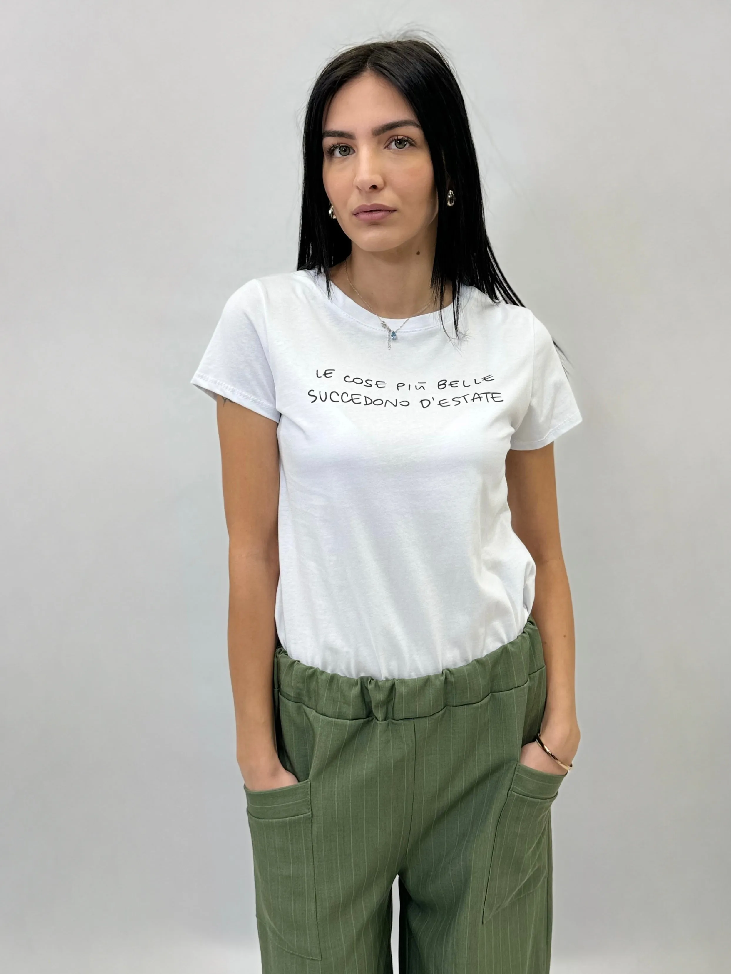 Cotton T-shirt with slogans