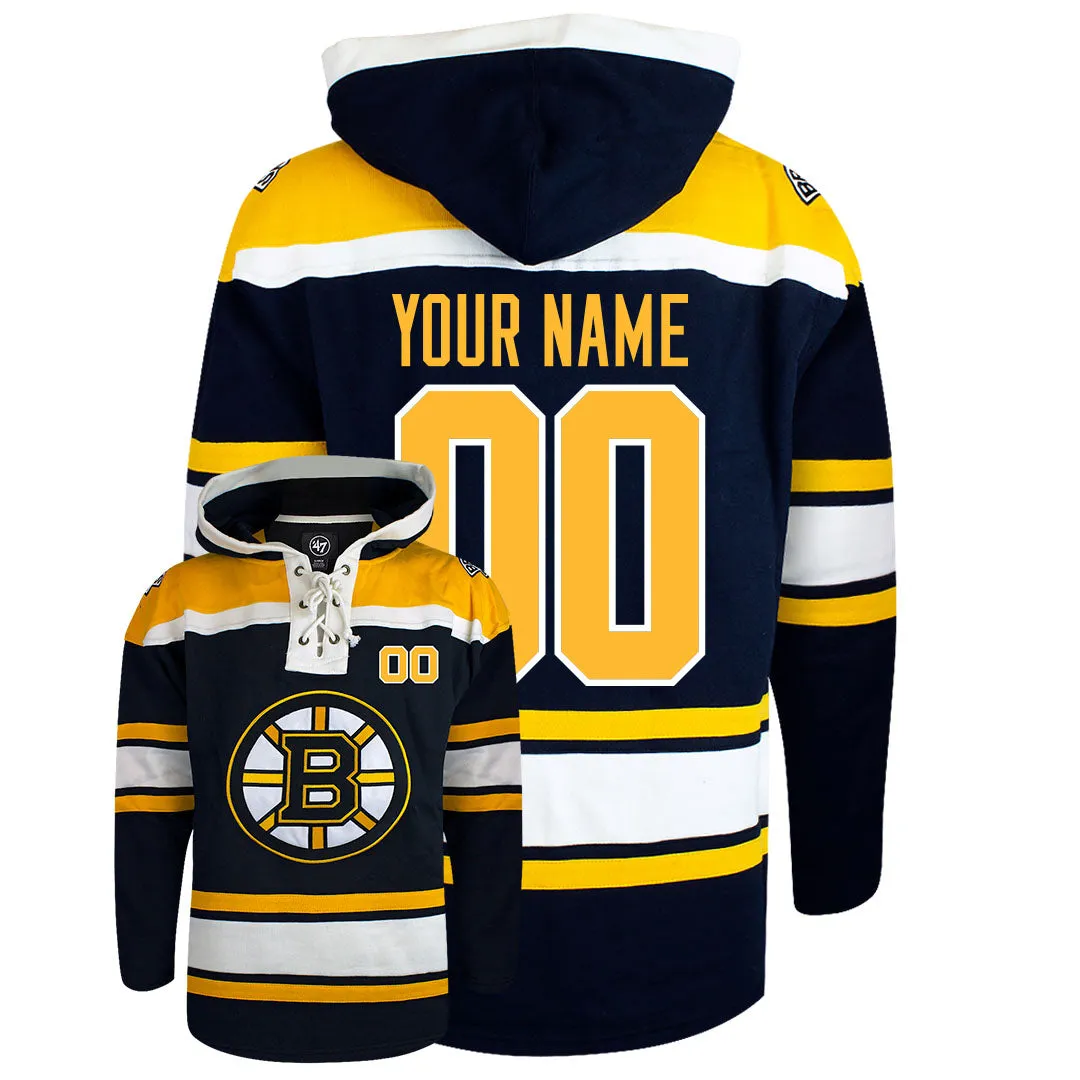 Custom Boston Bruins 47-inch Fleece Lacer Hoodie