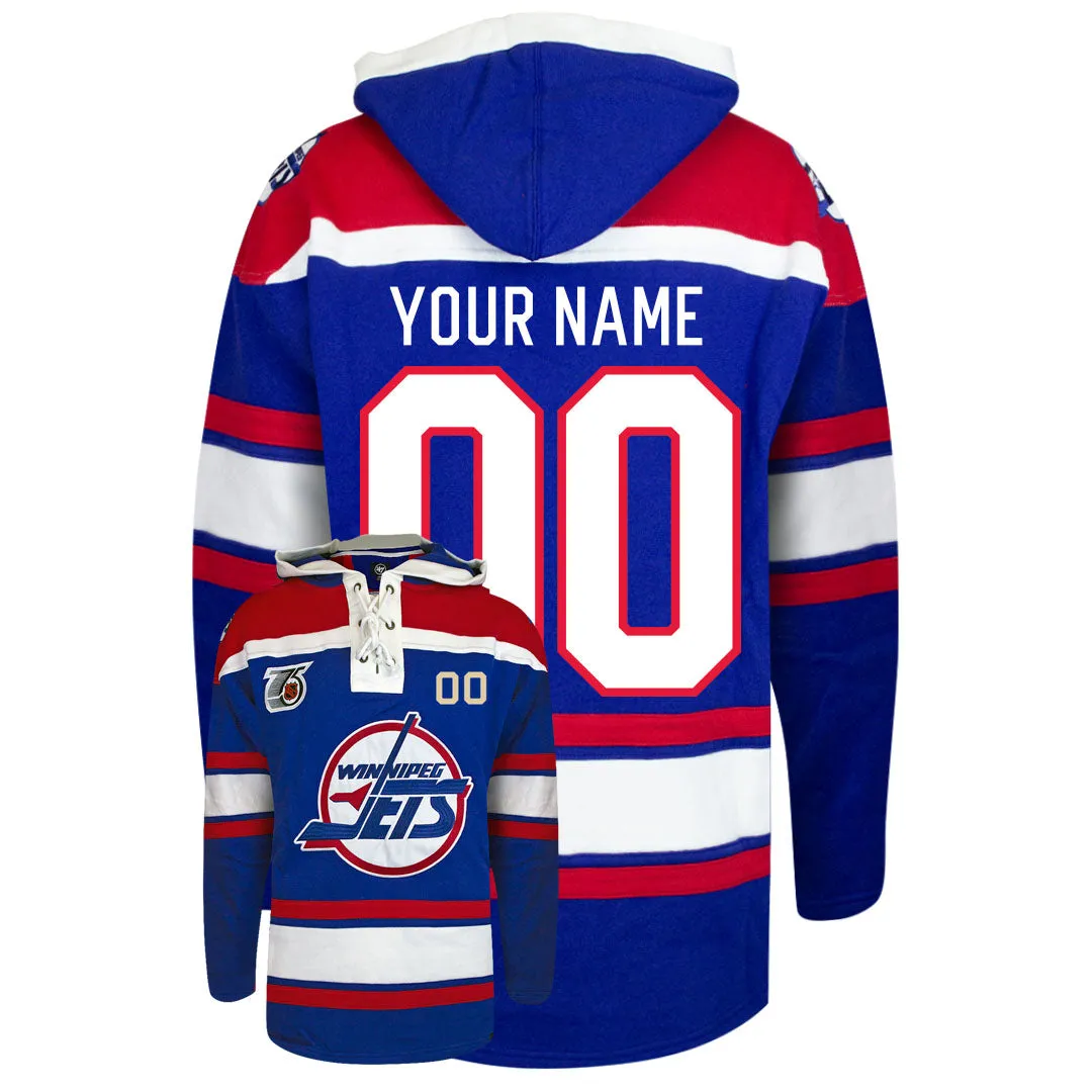 Custom Winnipeg Jets 47-inch Retro Premium Lacer Hoodie