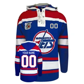 Custom Winnipeg Jets 47-inch Retro Premium Lacer Hoodie