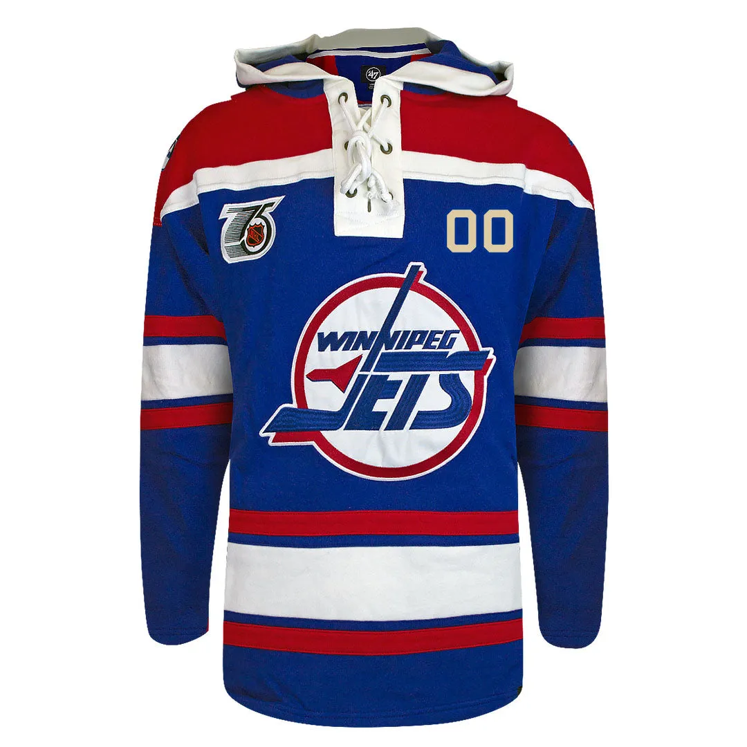 Custom Winnipeg Jets 47-inch Retro Premium Lacer Hoodie