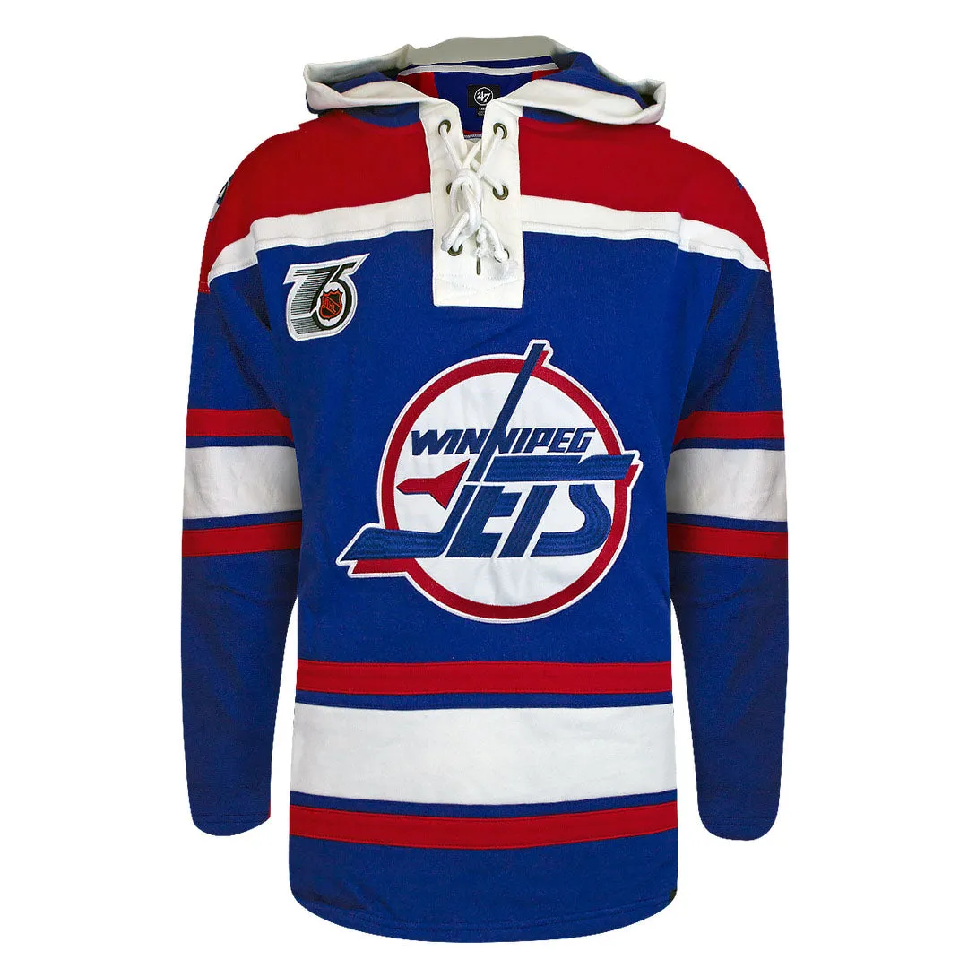 Custom Winnipeg Jets 47-inch Retro Premium Lacer Hoodie