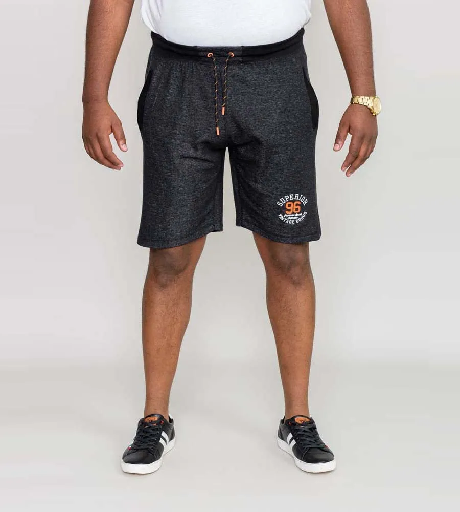 Big Men's Black Elasticated Waist Back Loop Shorts (HARLOW 1)