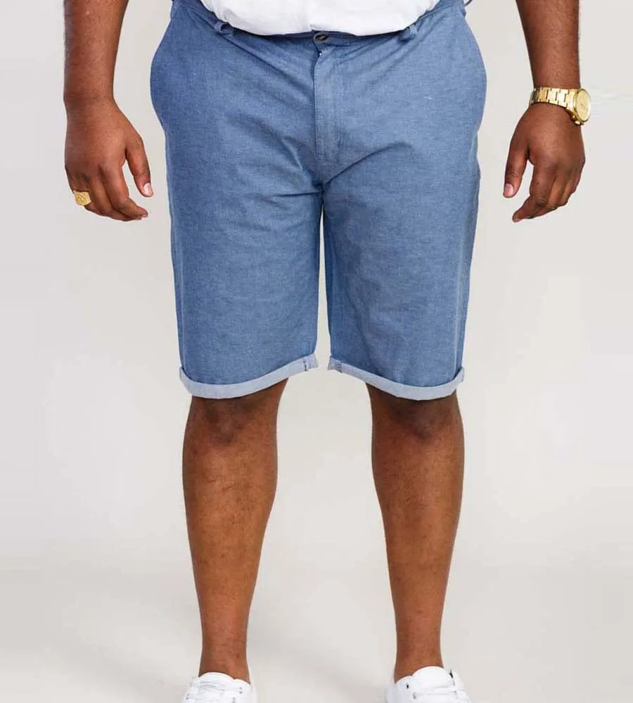 Big Men's Blue Stretch Chambray Shorts (ALDERTON)