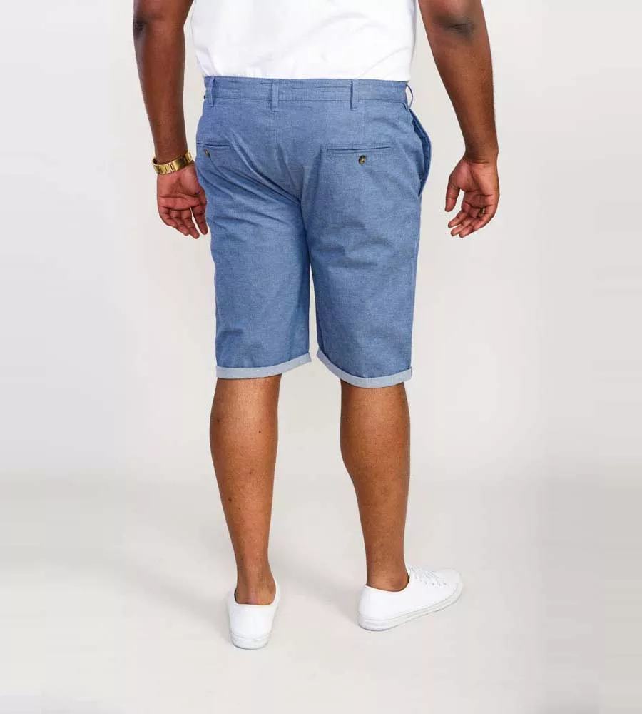 Big Men's Blue Stretch Chambray Shorts (ALDERTON)