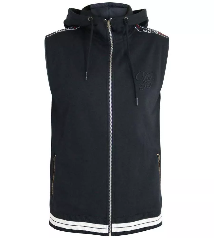 D555 Big Men's Couture Sleeveless Hoody with Taping Detail and (CHEMUNG 1)