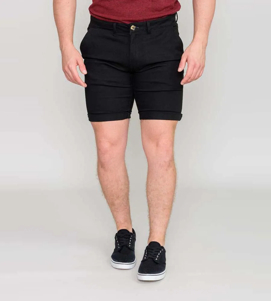 Men's Black Stretch Chino Shorts (BASILDON 1)