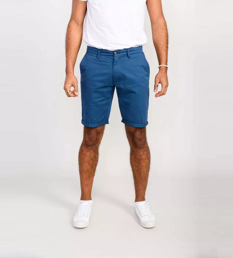 Men's Blue Stretch Chino Shorts (NELSON 1)