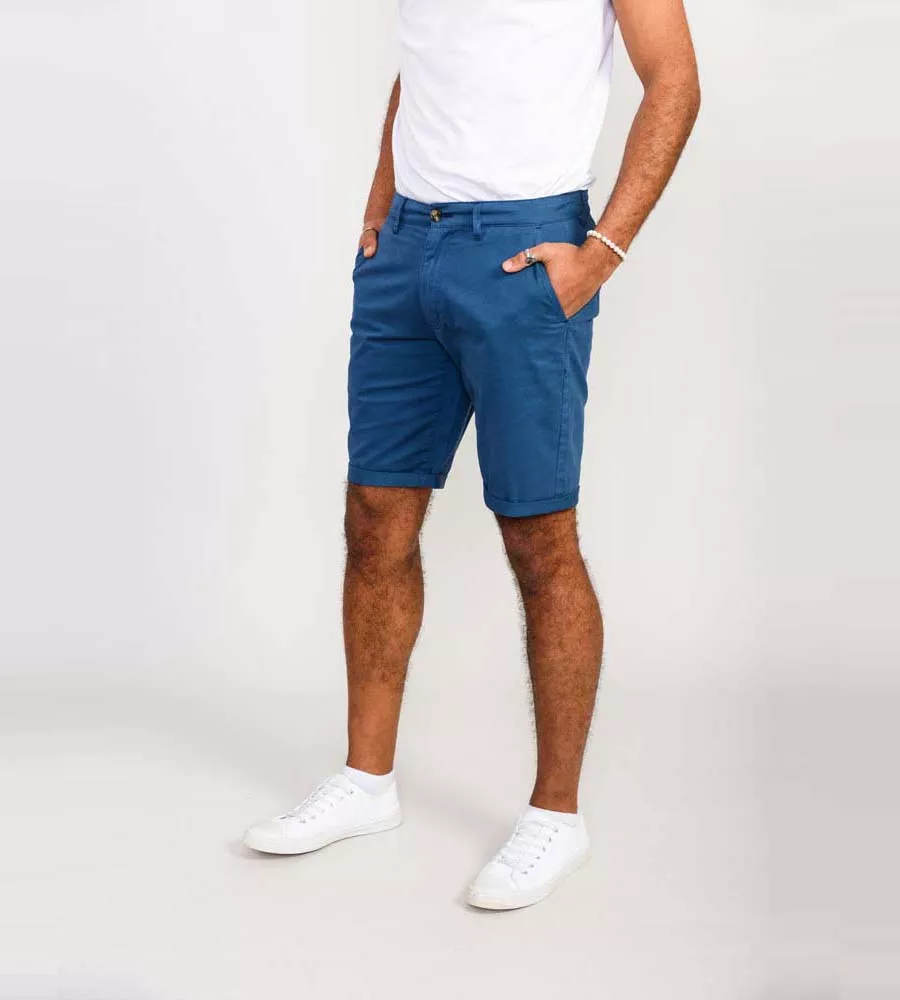 Men's Blue Stretch Chino Shorts (NELSON 1)