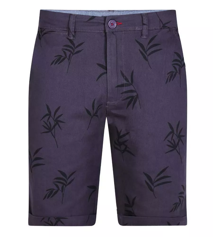 Men's Navy Printed Stretch Side Pocket Shorts (CHAPMAN 1)