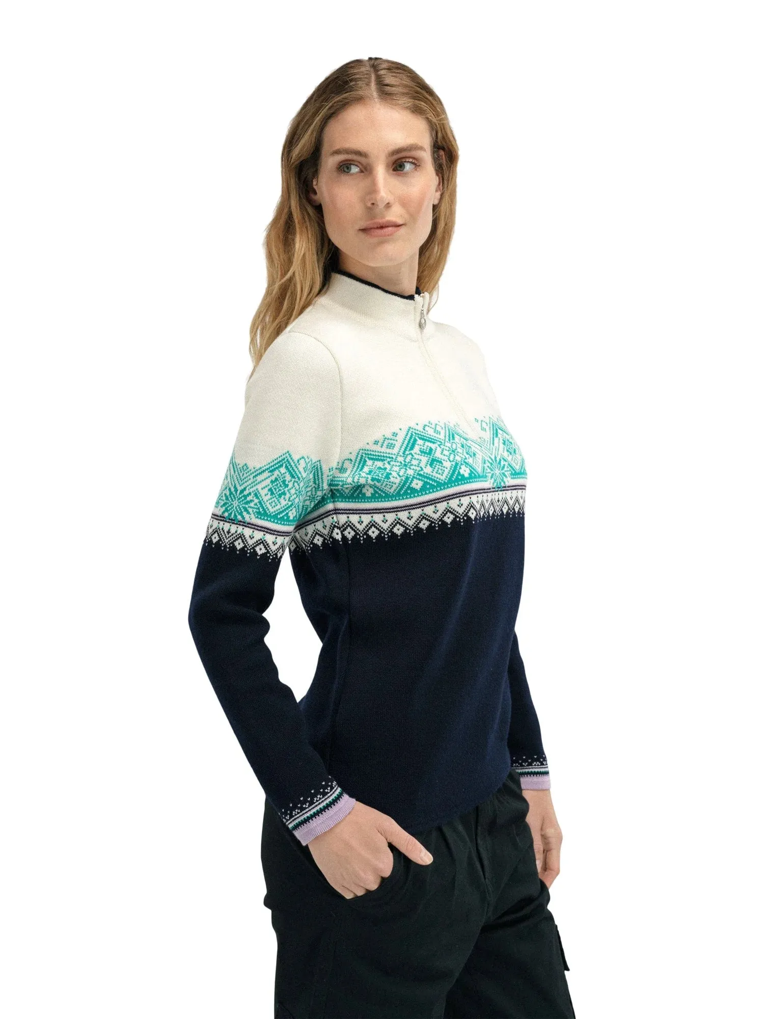 Dale of Norway Moritz sweater women Marine Off White Peacock