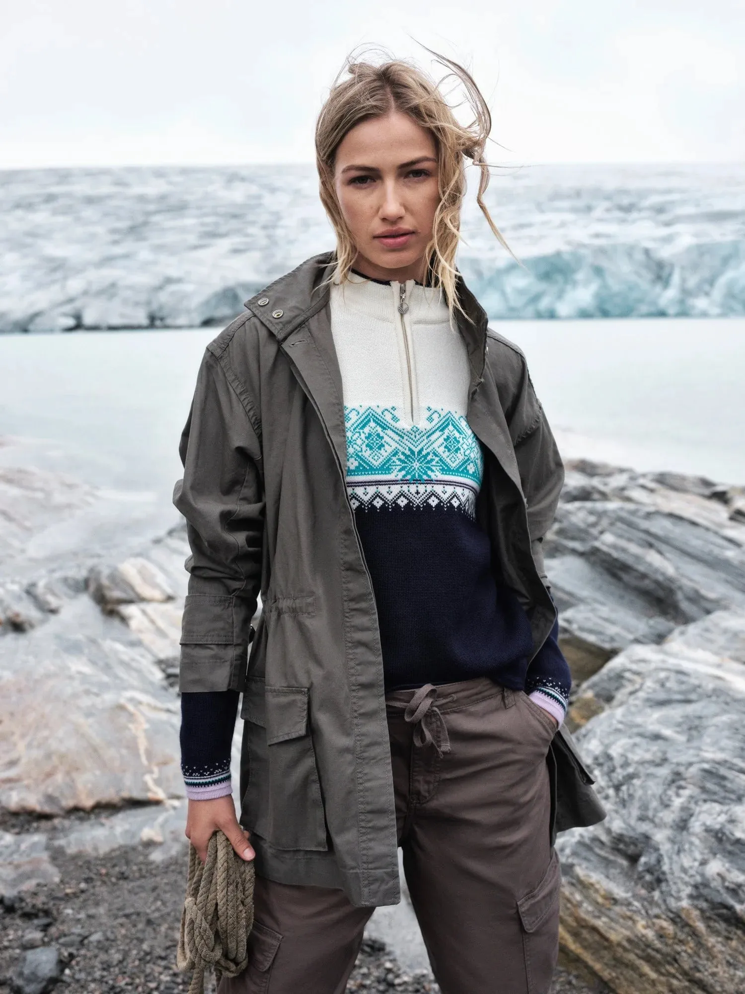 Dale of Norway Moritz sweater women Marine Off White Peacock