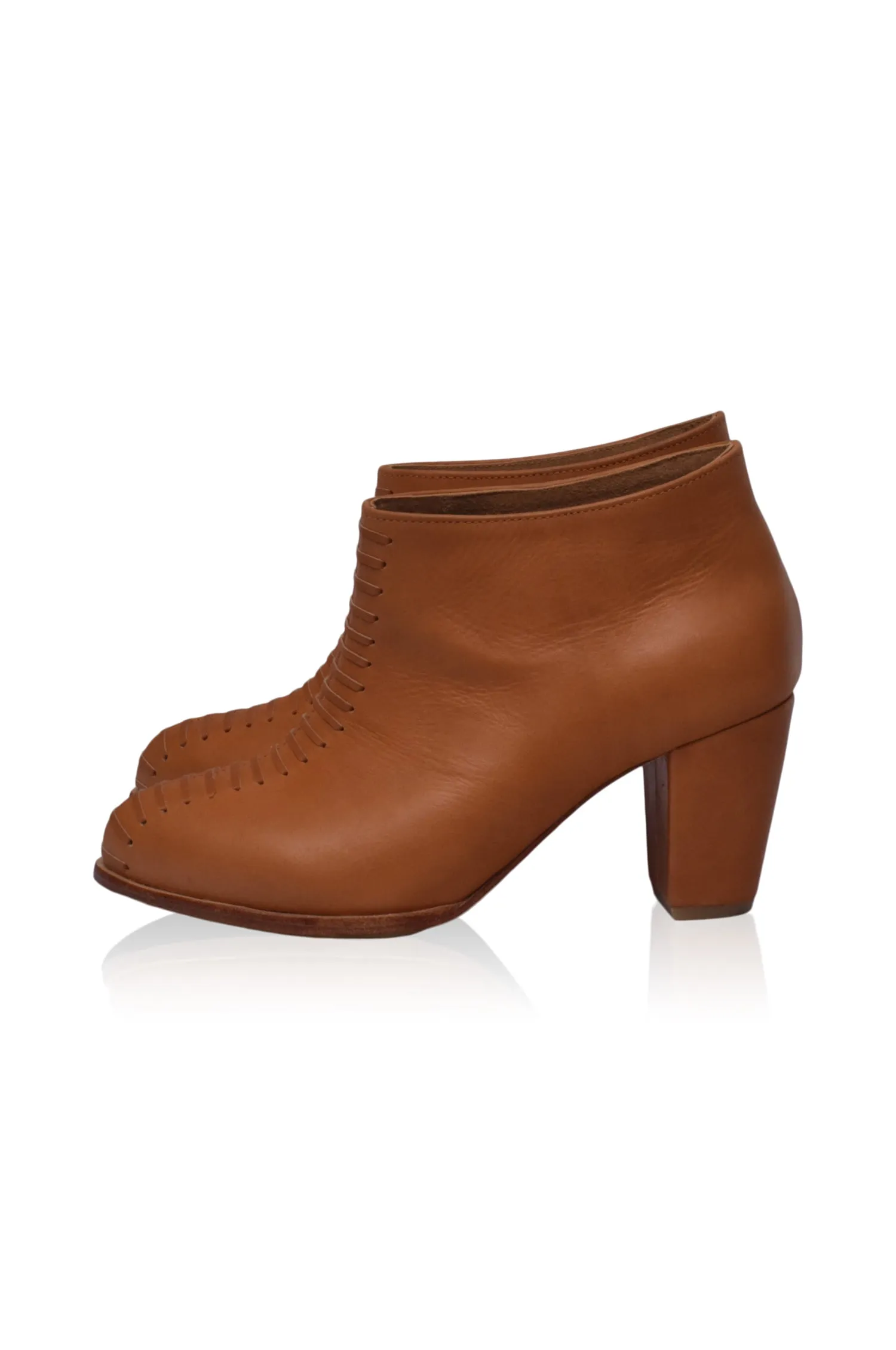 Dark Brown Monte Carlo Leather Booties