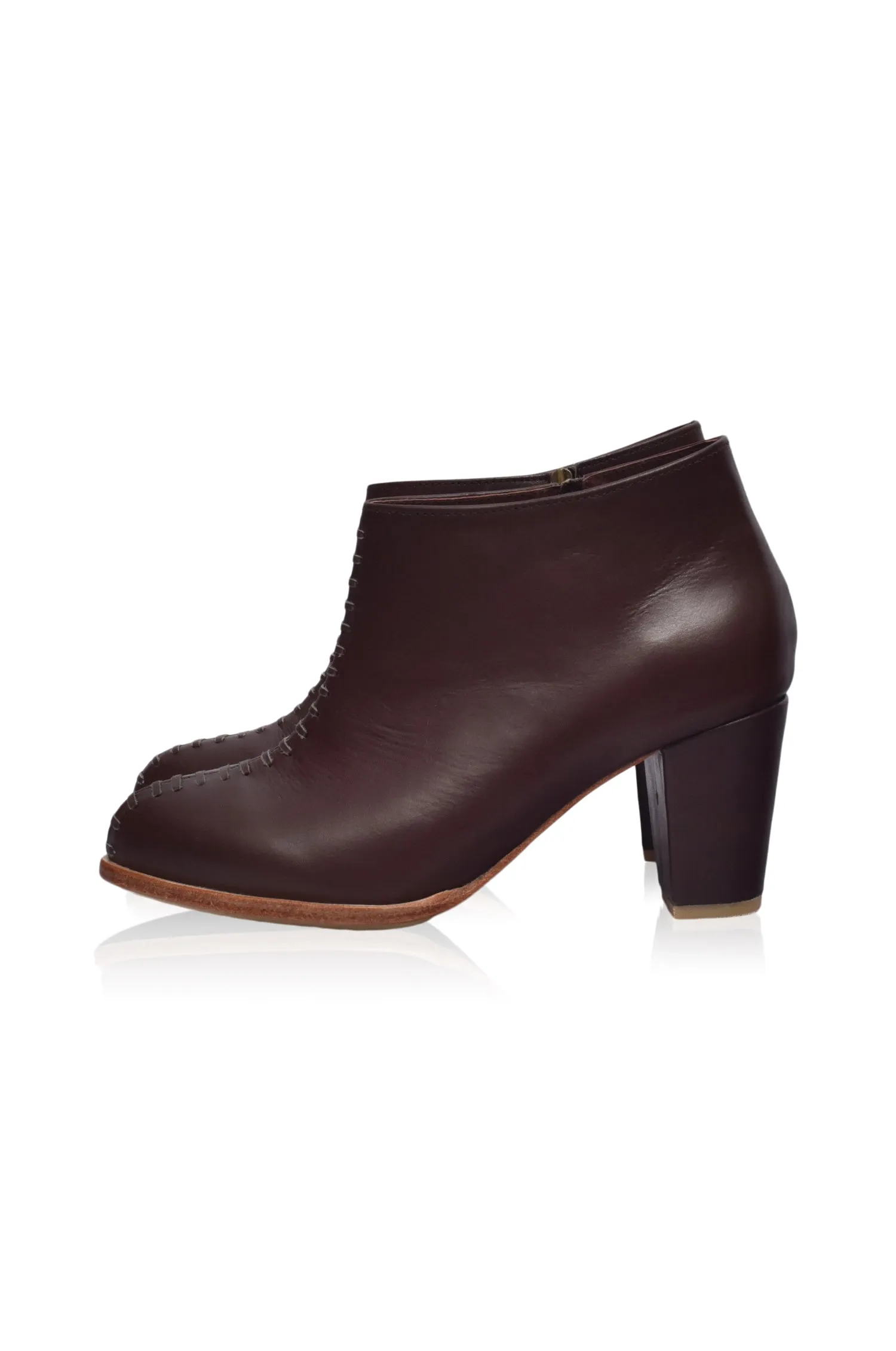 Dark Brown Monte Carlo Leather Booties