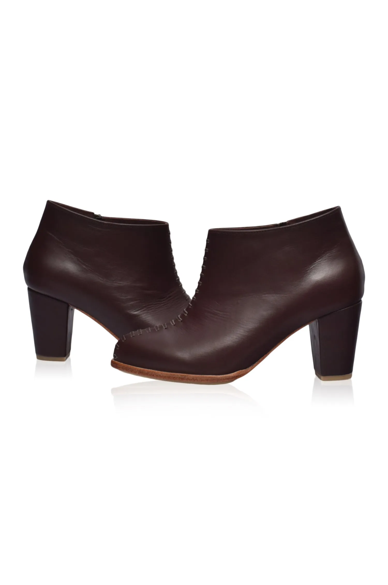 Dark Brown Monte Carlo Leather Booties