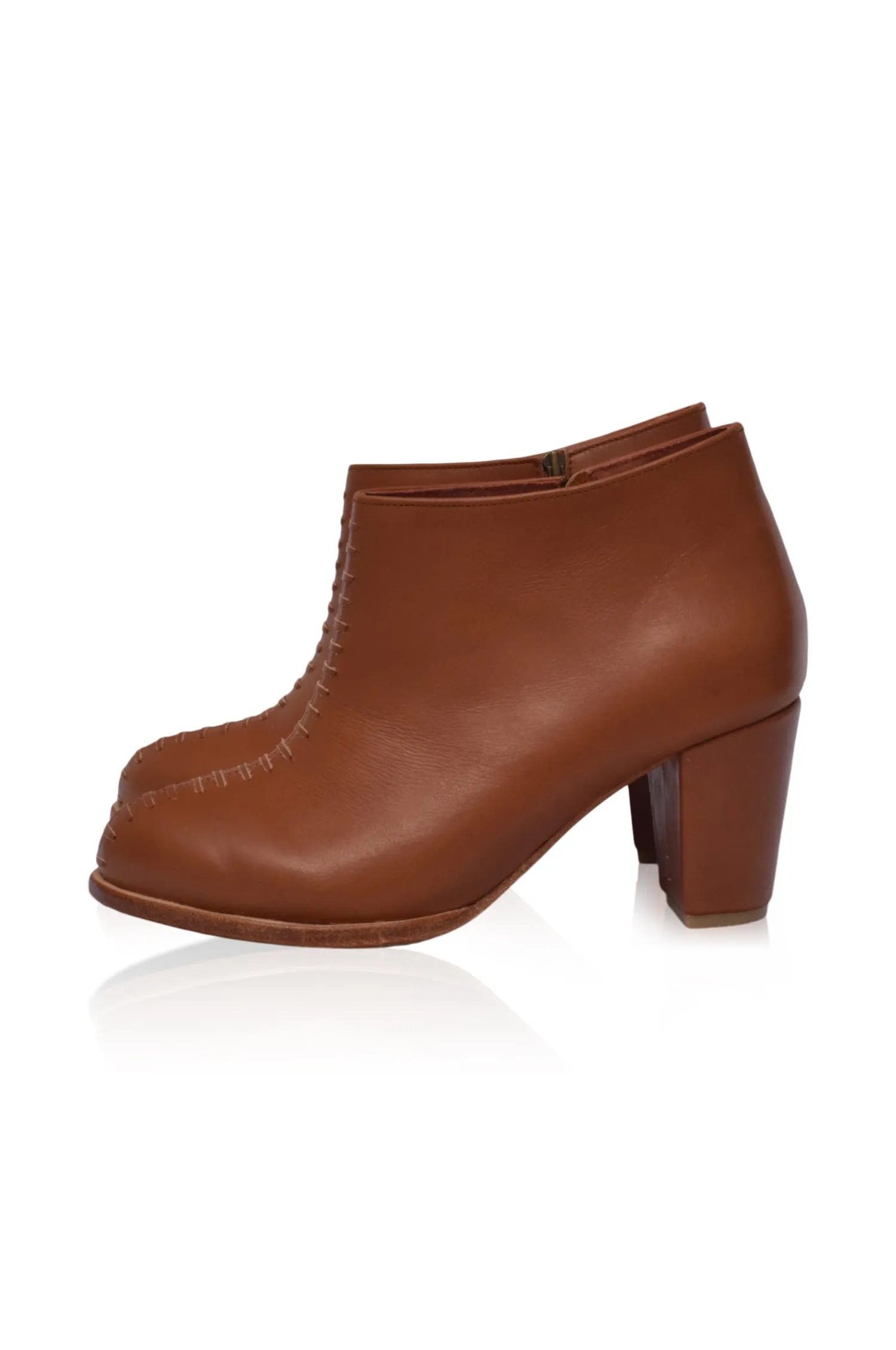 Dark Brown Monte Carlo Leather Booties